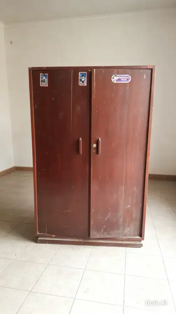 Lemari pakaian 2 kayu jati klasik