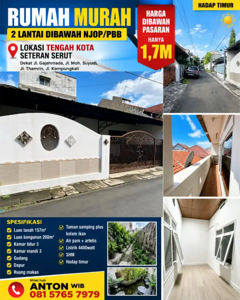 Seteran serut pusat kota SMRG bawah NJOP dkt suyudi thamrin gajahmada