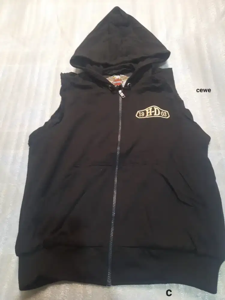 Rompi hoodie cewe harley davidson original full bordir kode C