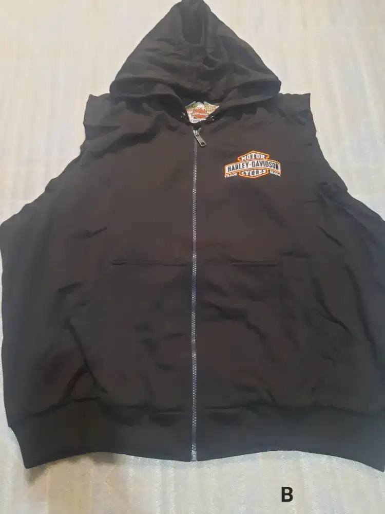 Rompi hoodie harley davidson original full bordir kode B