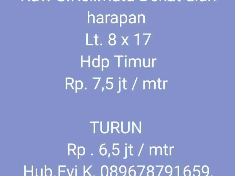 Turun Harga Kav.Kelimutu, Tanjung Bunga (dkt G Bromo)
