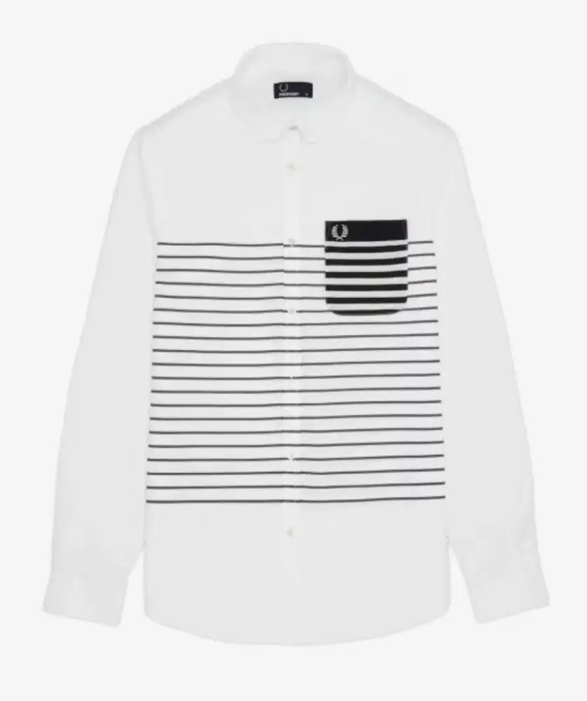 Kemeja Long Sleeve FRED PERRY white colour Size M
