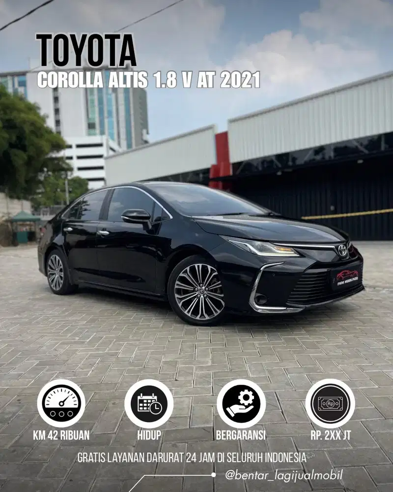 [Termurah] Toyota Corolla Altis 1.8 V AT 2021