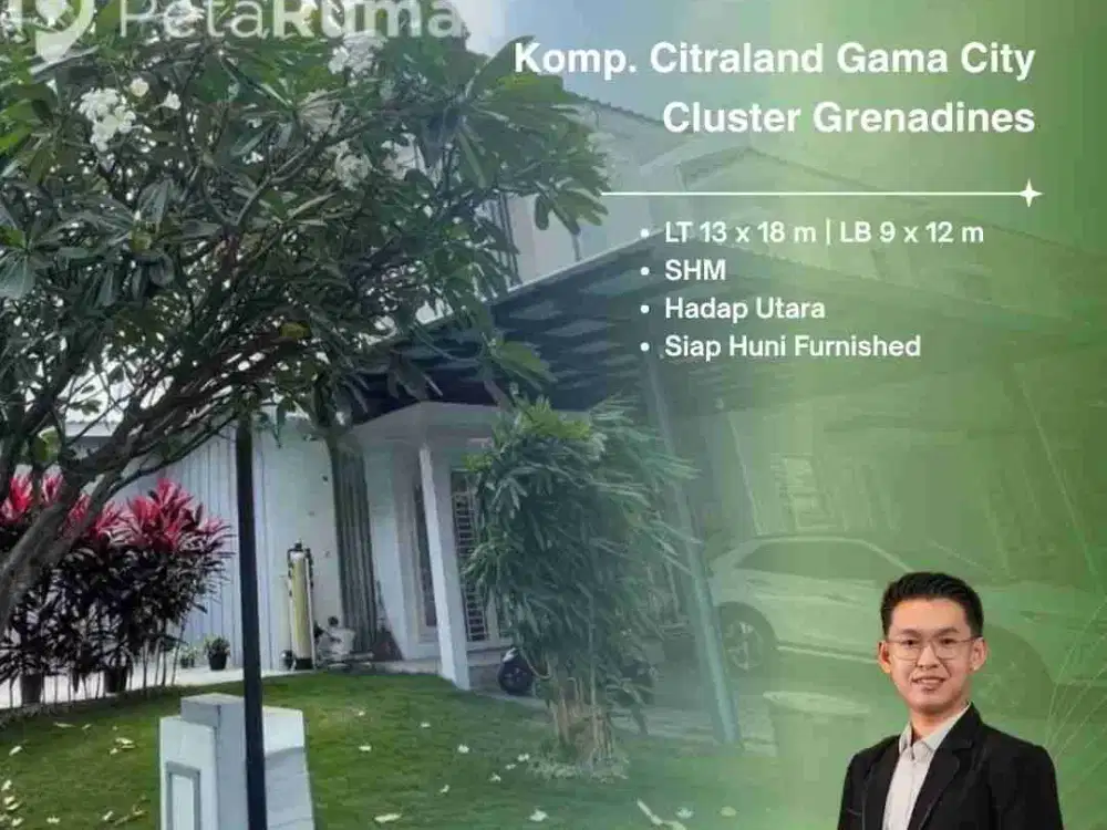 DIJUAL CEPAT VILLA CANTIK DI KOMPLEK CITRALAND GAMA CITY CLUSTER GRENADINES FURNISHED