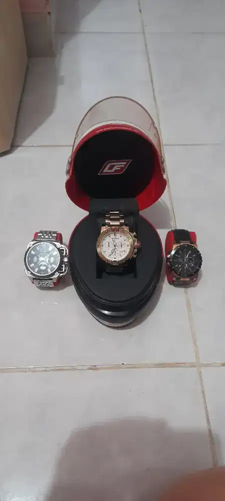 Borongan 3 jam tangan pria big size Diesel, Chronoforce dan AC