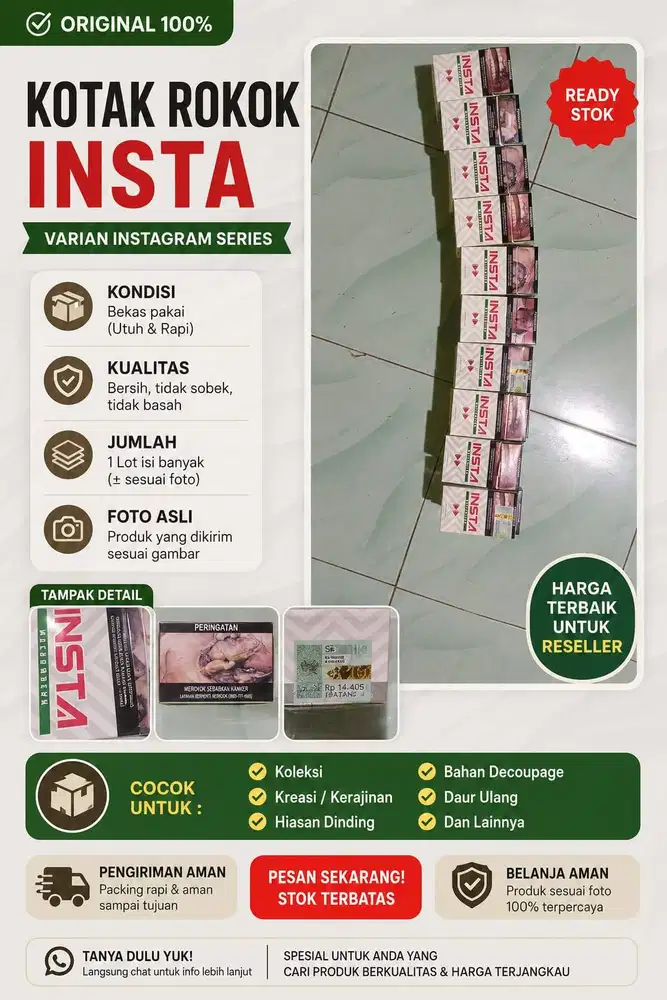 Kotak rokok bekas lengkap beserta foil didalamnya