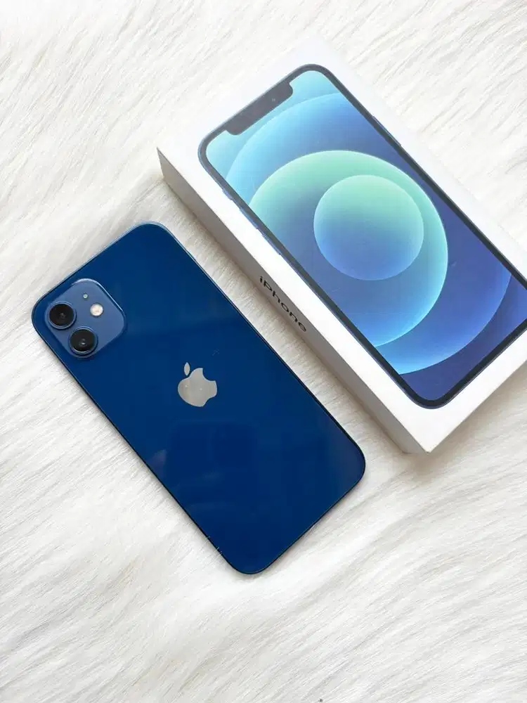 Iphone 12 128gb blue, resmi iBox (like new)