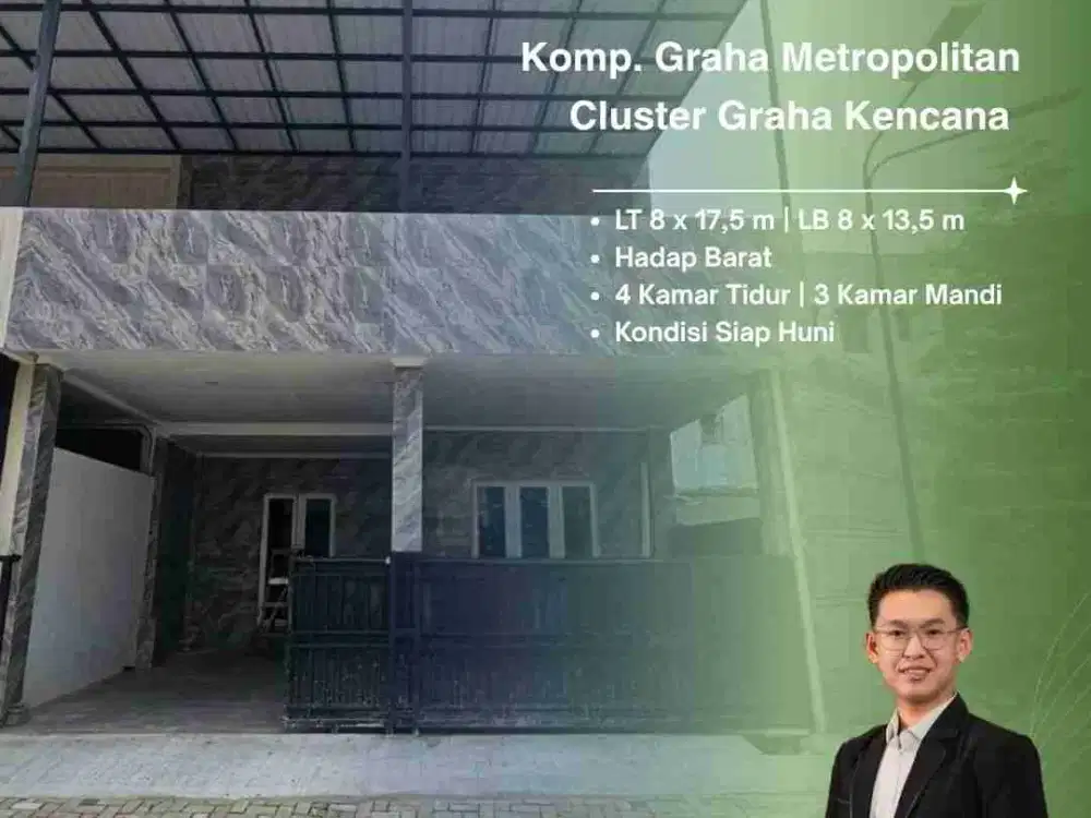 DISEWAKAN VILLA HOOK DI GRAHA METROPOLITAN DI CLUSTER GRAHA KENCANA