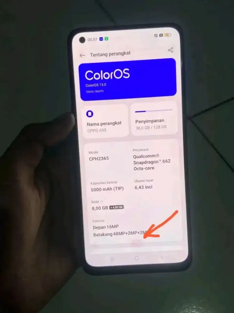 Oppo a95 ram 8+8/128 nfc