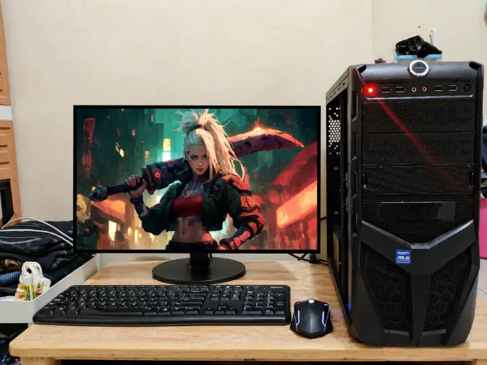 PC GAMING FULSET + LCD + RAM 8 GB + VGA 1 GB + HD 500 GB + GAMES APP