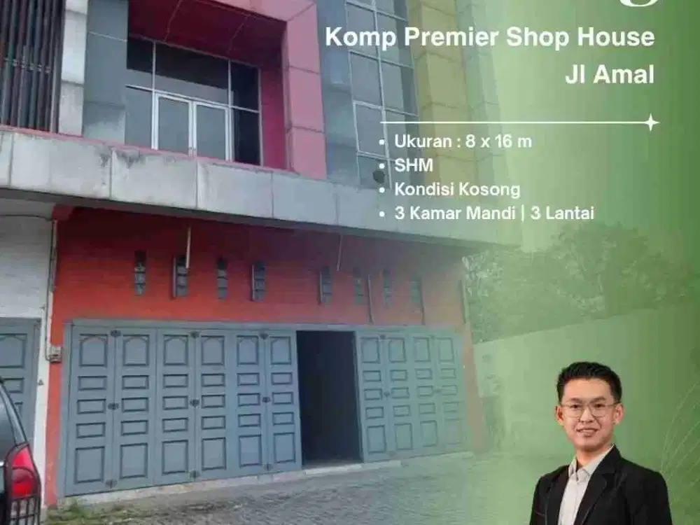 DIJUAL RUKO GANDENG DI JALAN AMAL KOMPLEK PREMIER SHOP HOUSE