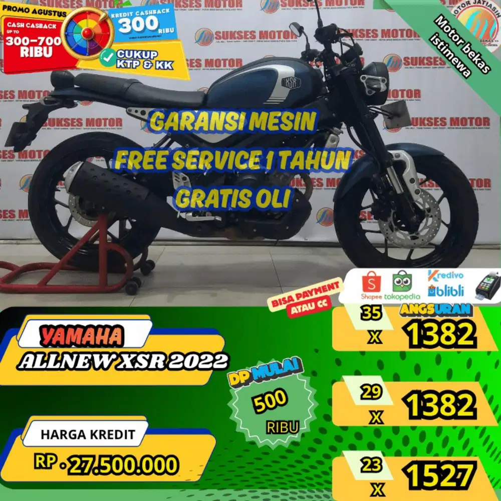 YAMAHA XSR 2022 BISA PAYMENT SPYLATER KREDIVO &CC (SUKSESMOTOR)