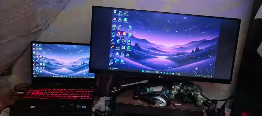 Laptop ASUS TUF GAMING UPGRADE RAM 16GB
& Monitor ULTRAWIDE 29INCH LG