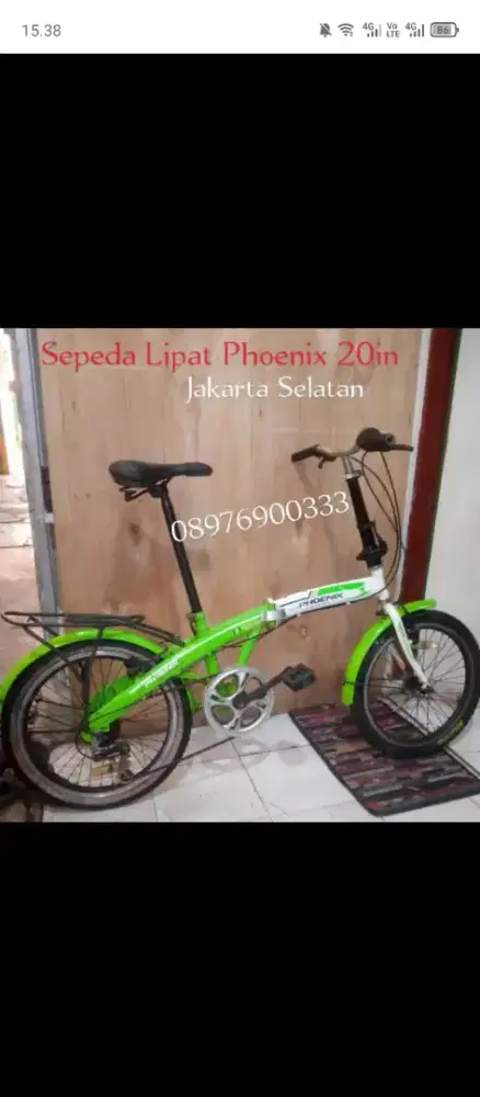 Sepeda lipat Phoenix 20in siap pakai di Jagakarsa Jaksel