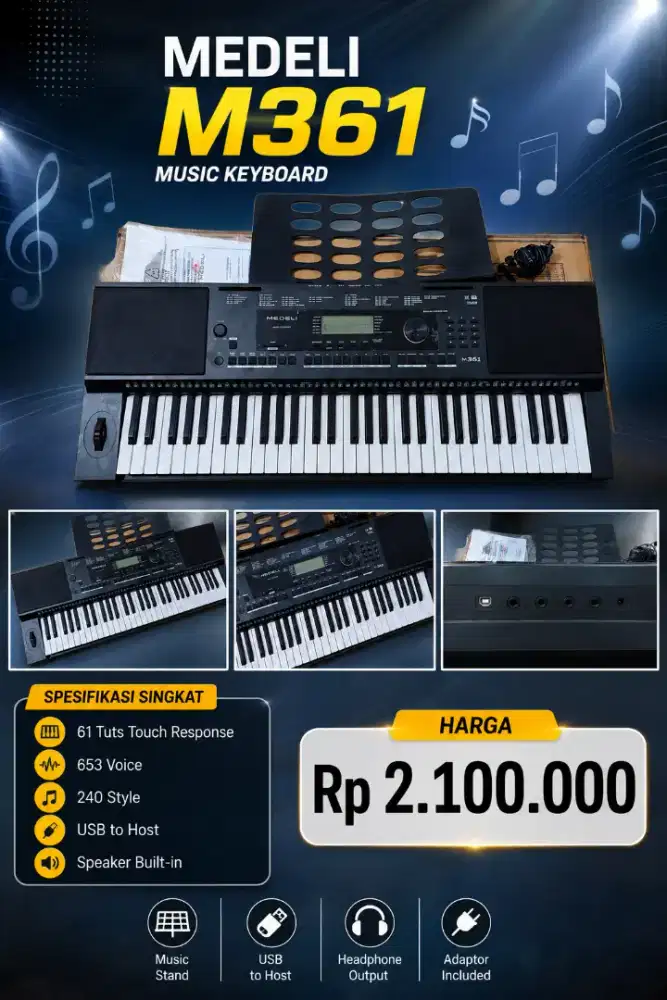 Keyboard Medeli M361 Fullset