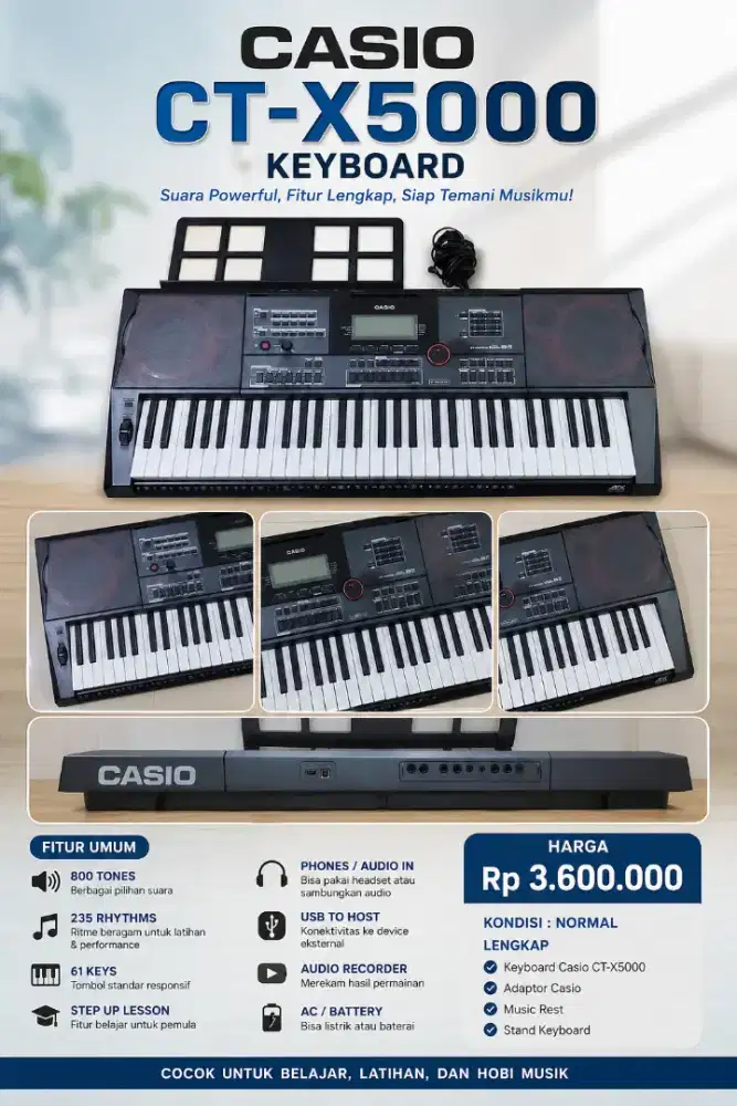 Keyboard Casio CTX5000, bisa tukar tambah