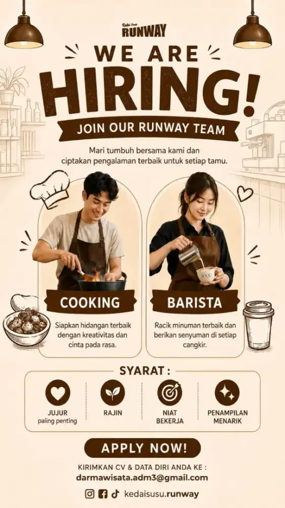 Lowongan F&B (COOKING / BARISTA)