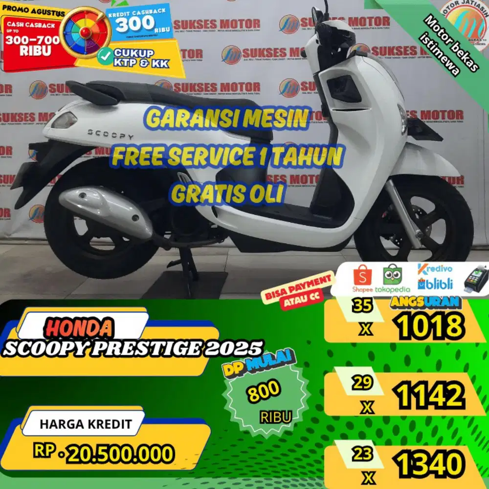 HONDA SCOOPY PRESTIGE 2025 BISA PAYMENTSPYLATERKREDIVO&CC(SUKSESMOTOR)