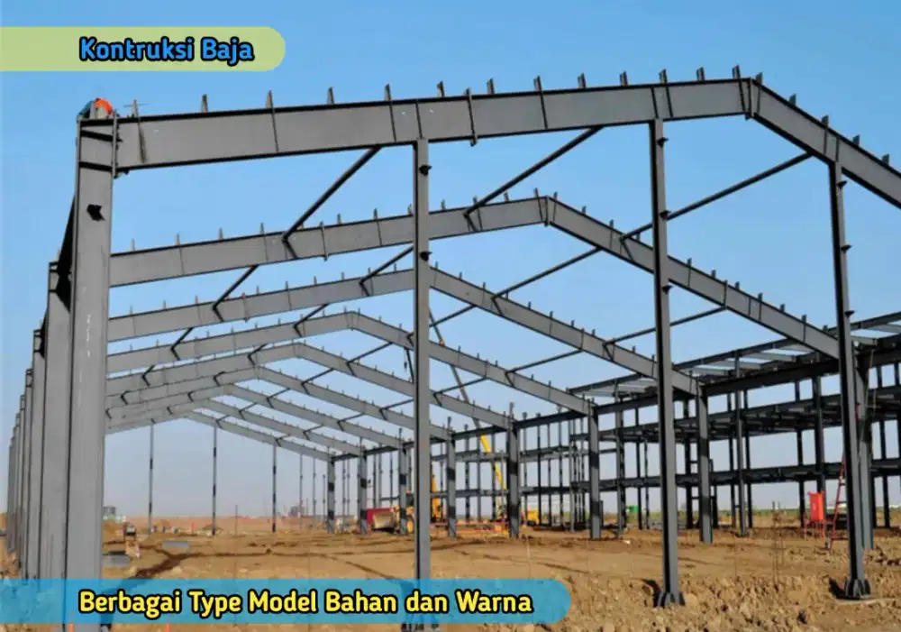 Proyek Konstruksi Baja WF Instalasi Gedung Pabrik Gudang Industri