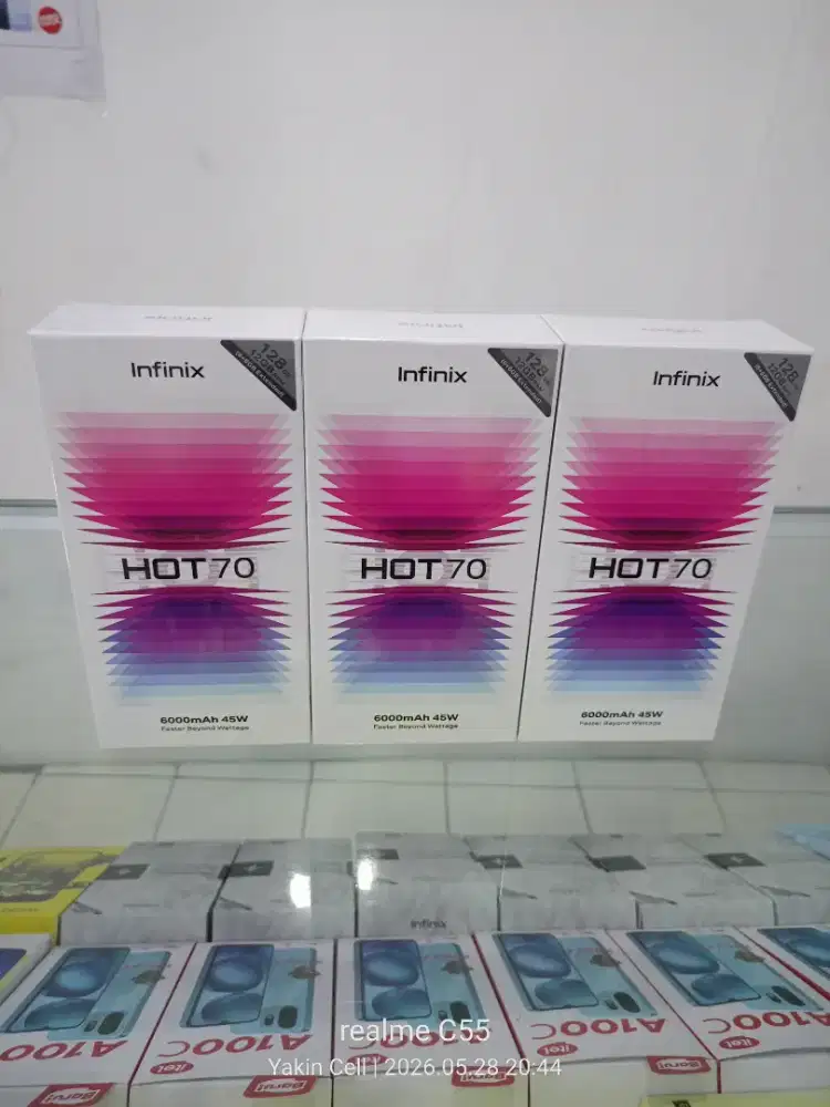 Infinix Hot 70 6/128 GB NFC Helio G100 Batre 6000 mAh Garansi Resmi