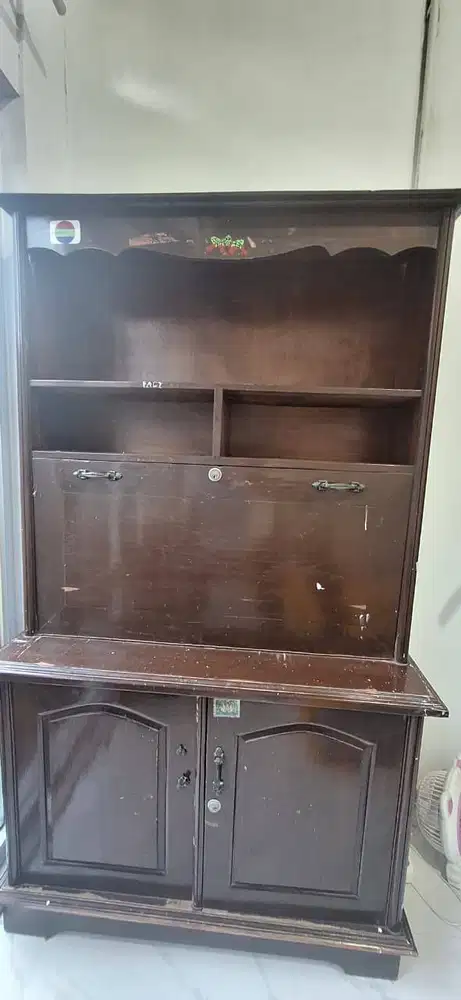 Meja Belajar Lipat Kayu Jati Vintage Klasik - Kokoh & Hemat Tempat