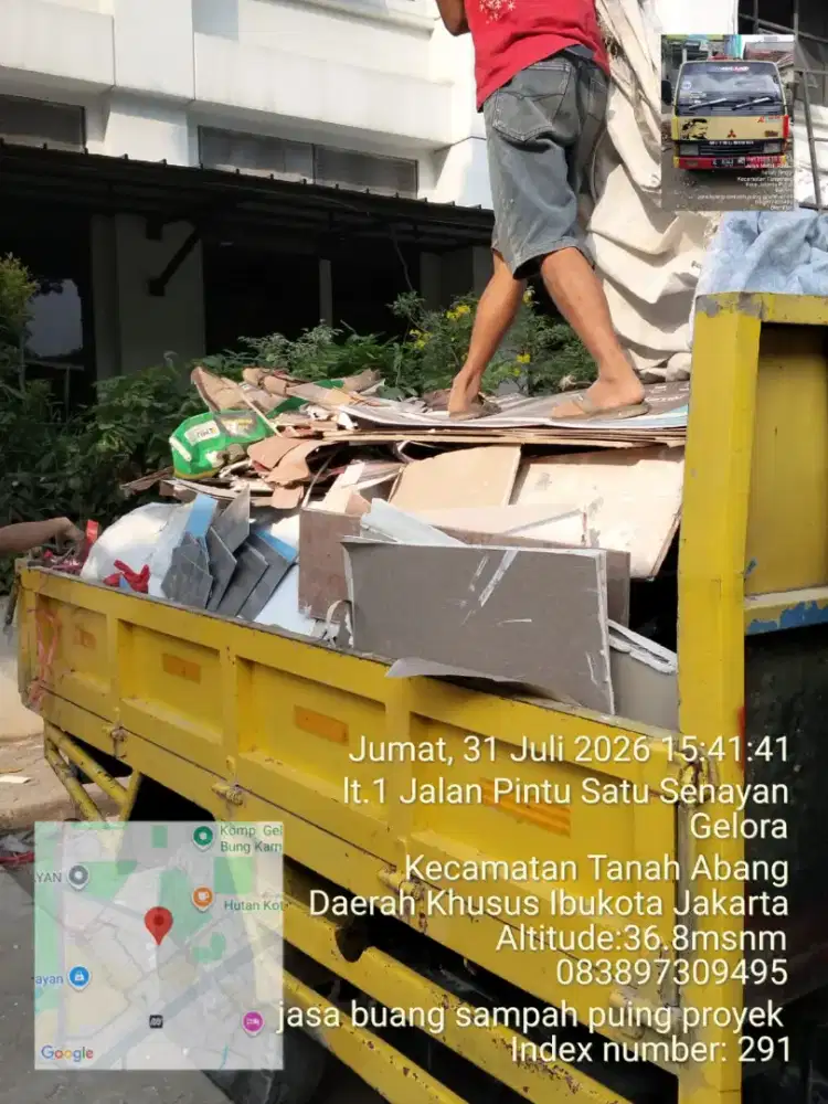 Jasa angkutan puing dan buang sampah