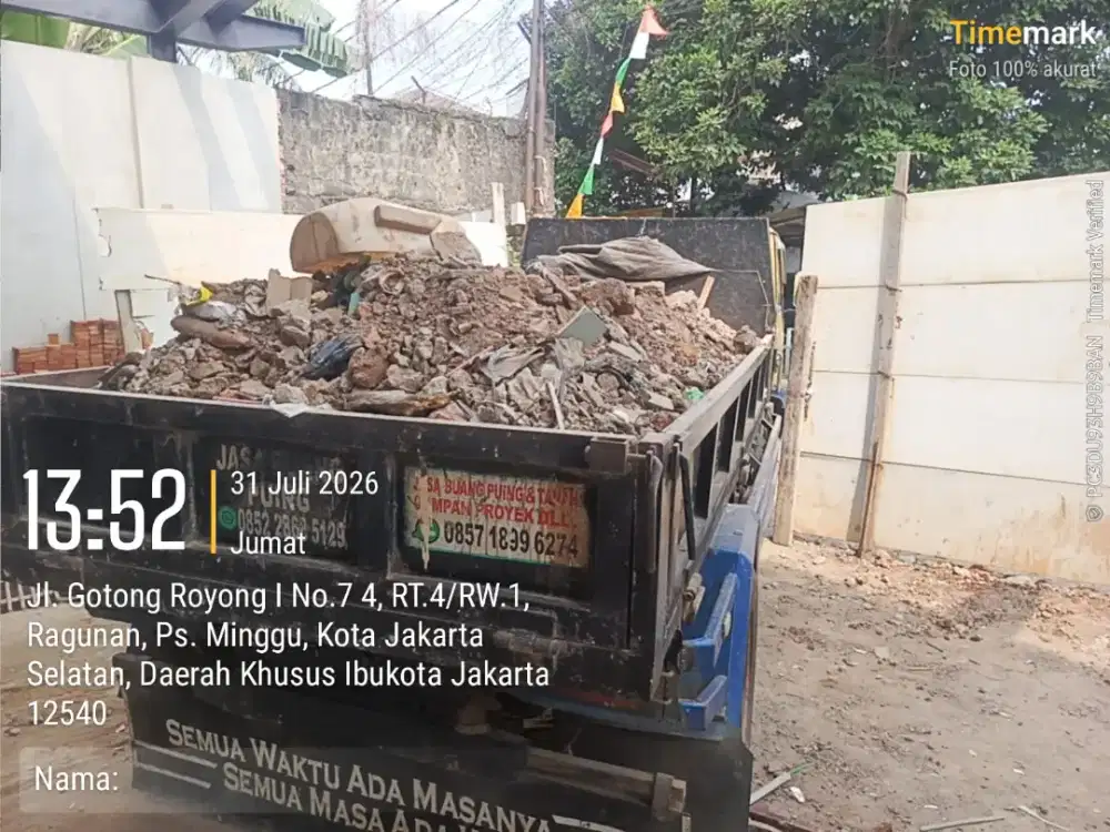 Buang puing dan angkutan sampah