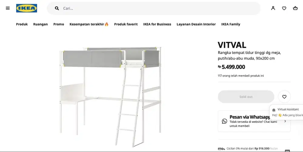 DIJUAL RANGKA KASUR MEZANINE IKEA TYPE VITVAL