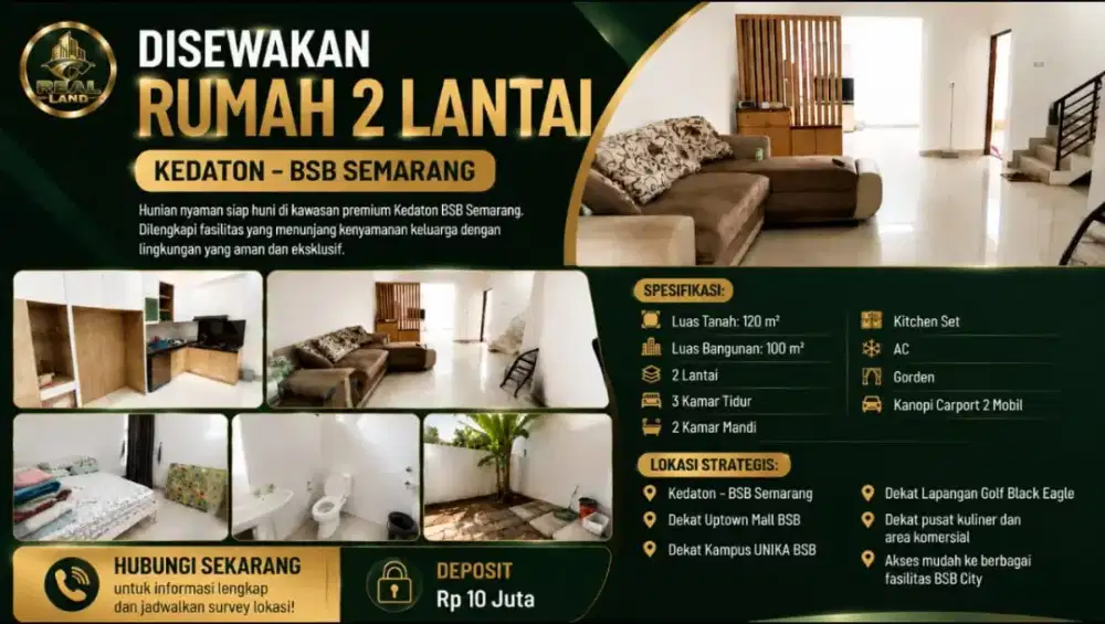 Rumah disewakan di Kedaton Homes Kawasan BSB SEMARANG