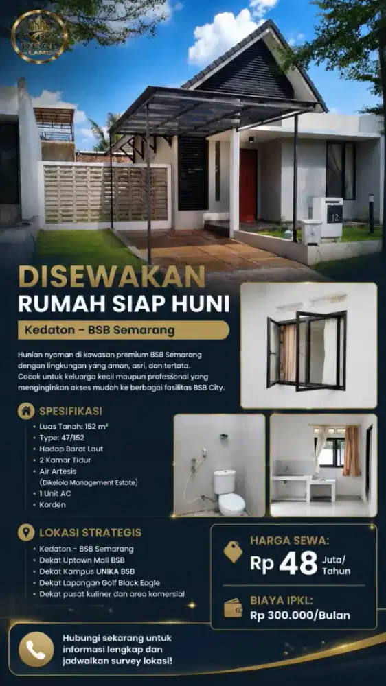 Rumah disewakan lokasi Kedaton Homes Kawasan BSB SEMARANG