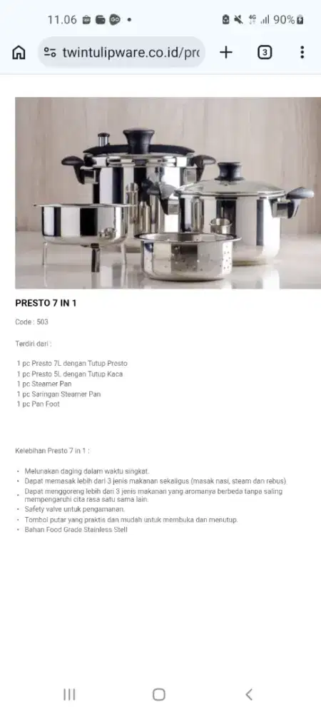 Panci Presto Premium Murah