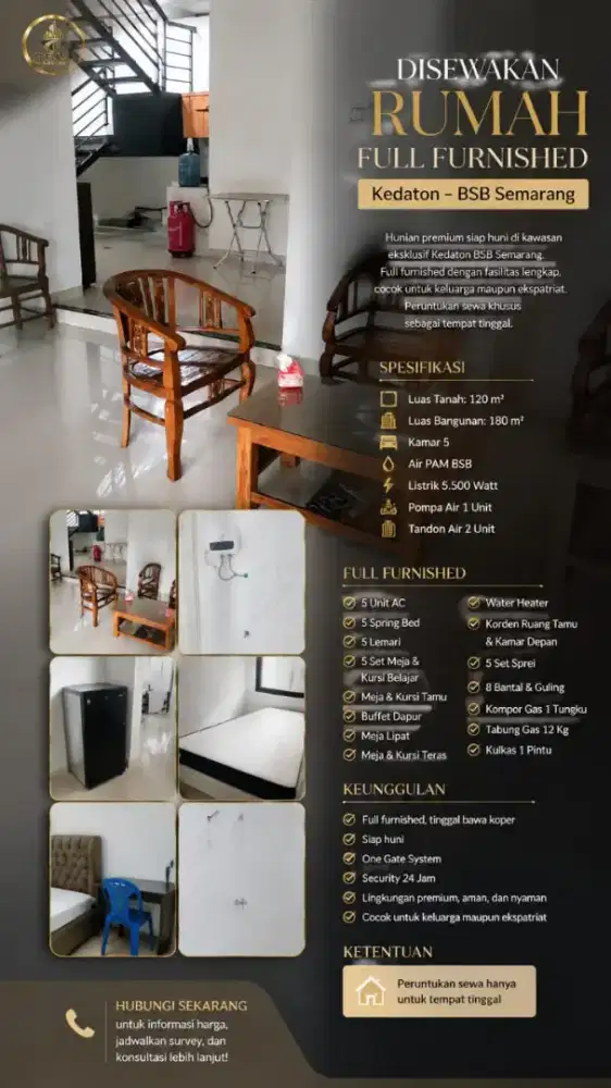 Rumah disewakan Kedaton Homes Kawasan BSB SEMARANG
