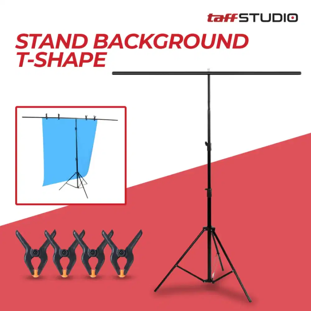 Tripod T Backdrop Studio 150x200cm with 4 Clamp