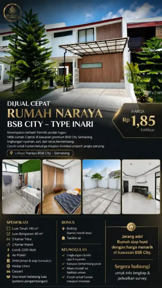 Rumah dijual Naraya RESIDENCE BSB SEMARANG