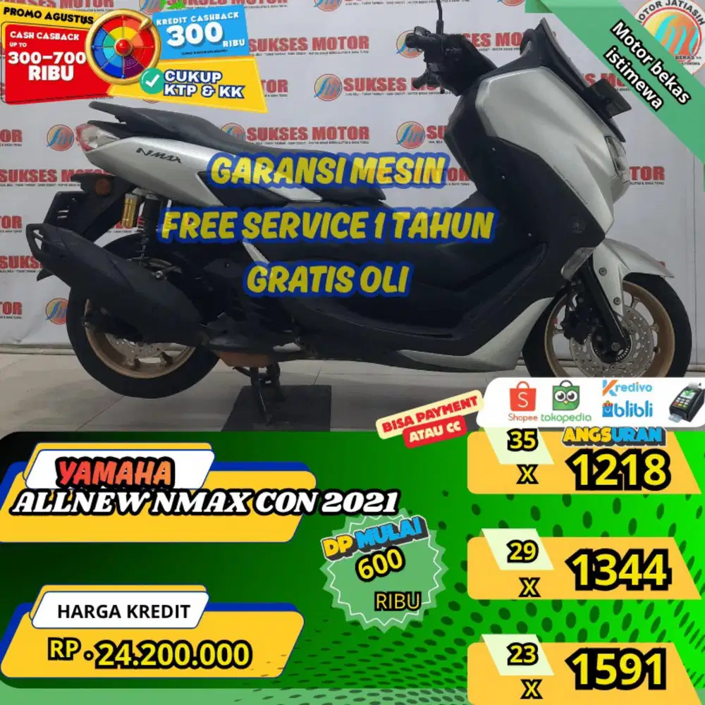 YAMAHA NMAX CON 2021 BISA PAYMENT SPYLATER KREDIVO &CC (SUKSESMOTOR)