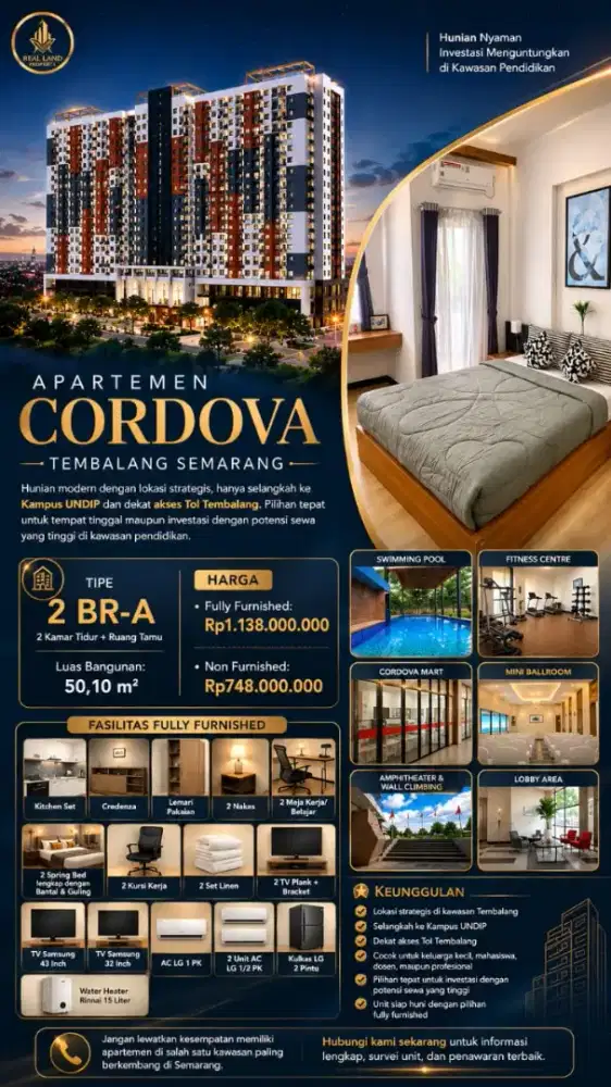 Apartemen Cordova 2 bed UNDIP TEMBALANG SEMARANG