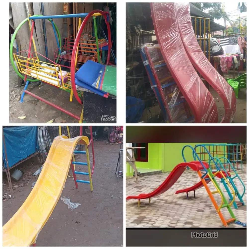 Perosotan, ayunan, jungkat jungkit, playground, mainan outdoor, kuda