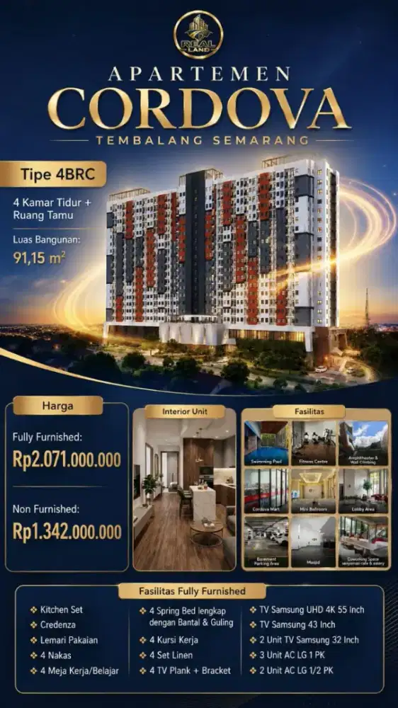Apartemen Cordova Edupartmen UNDIP TEMBALANG SEMARANG SIAP HUNI READY