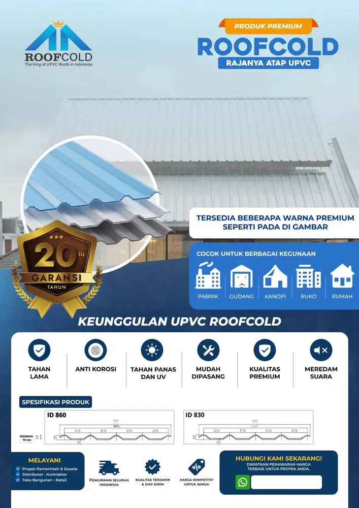 ATAP UPVC ALDERON MERK ROOFCOLD DL 860