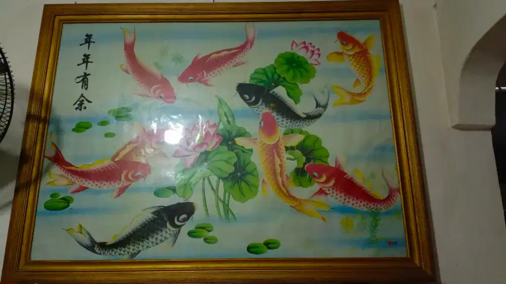 Lukisan Dinding Gambar ikan koi