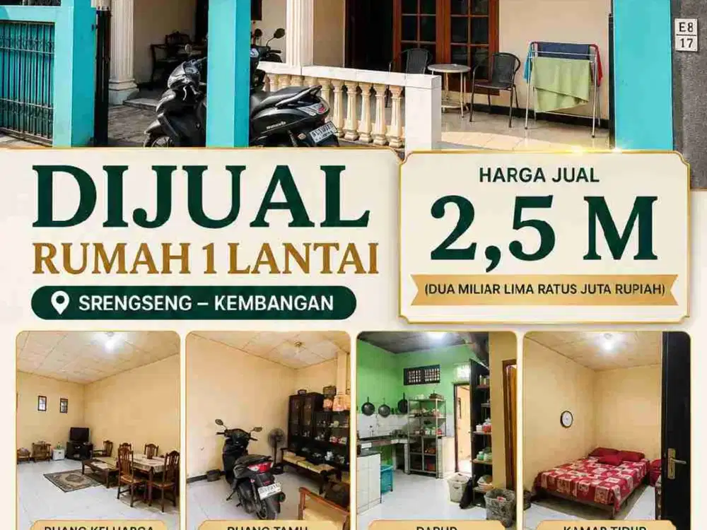 Dijual rumah di daerah Srengseng, Kembangan, Jakarta Barat