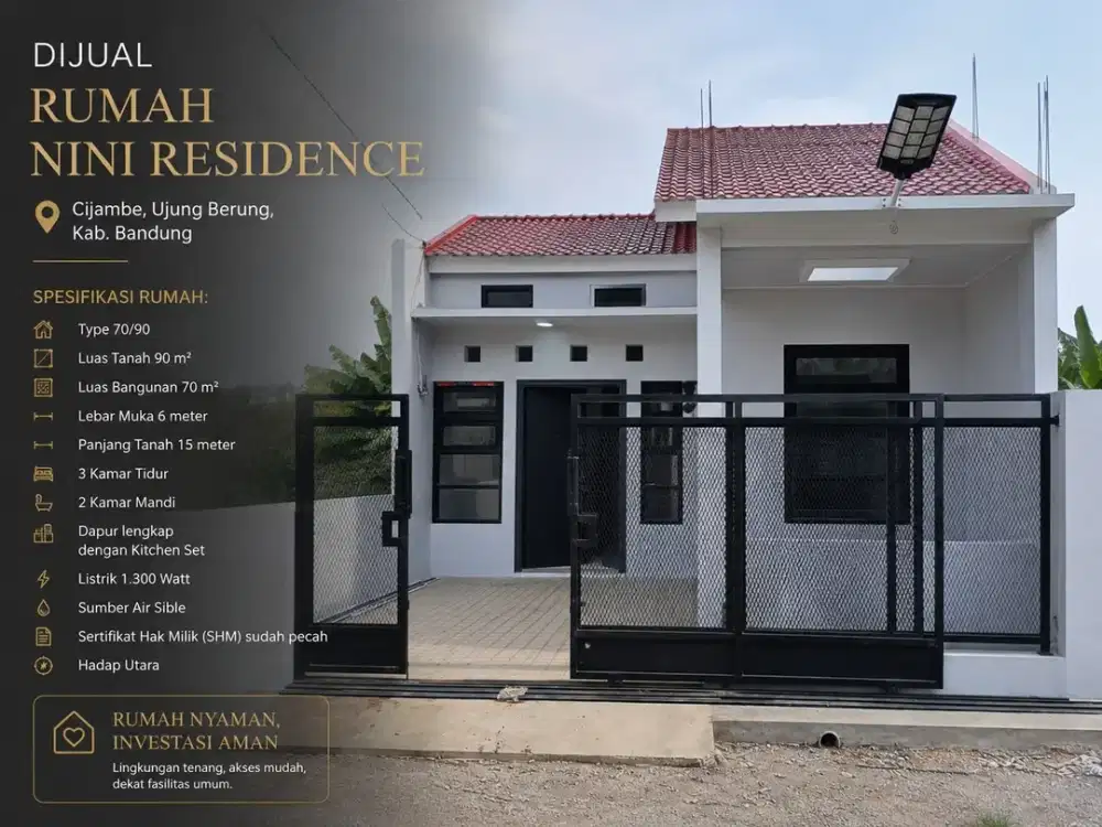 JUAL RUMAH BARU SIAP HUNI DI UJUNG BERUNG BANDUNG