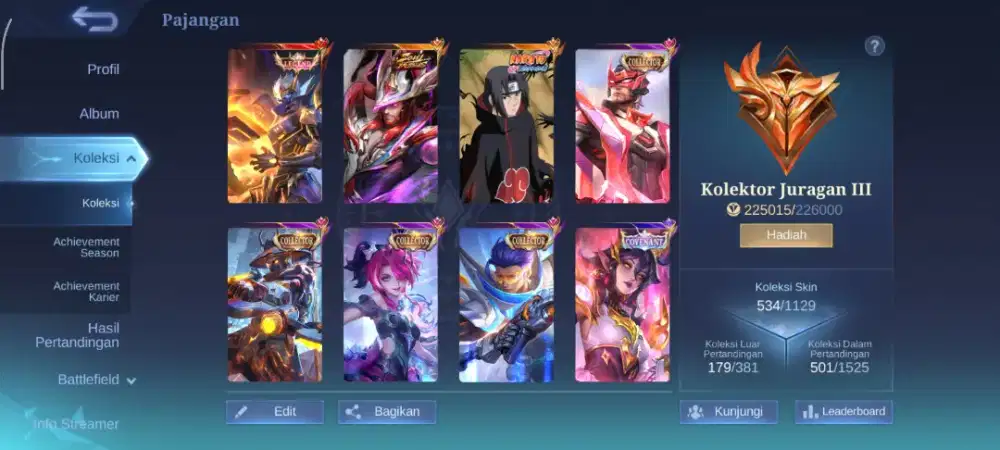 JUAL MOBILE LEGENDS KOLEKTOR JURAGAN III