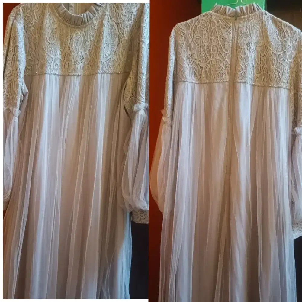 Baju drees warna abu muda