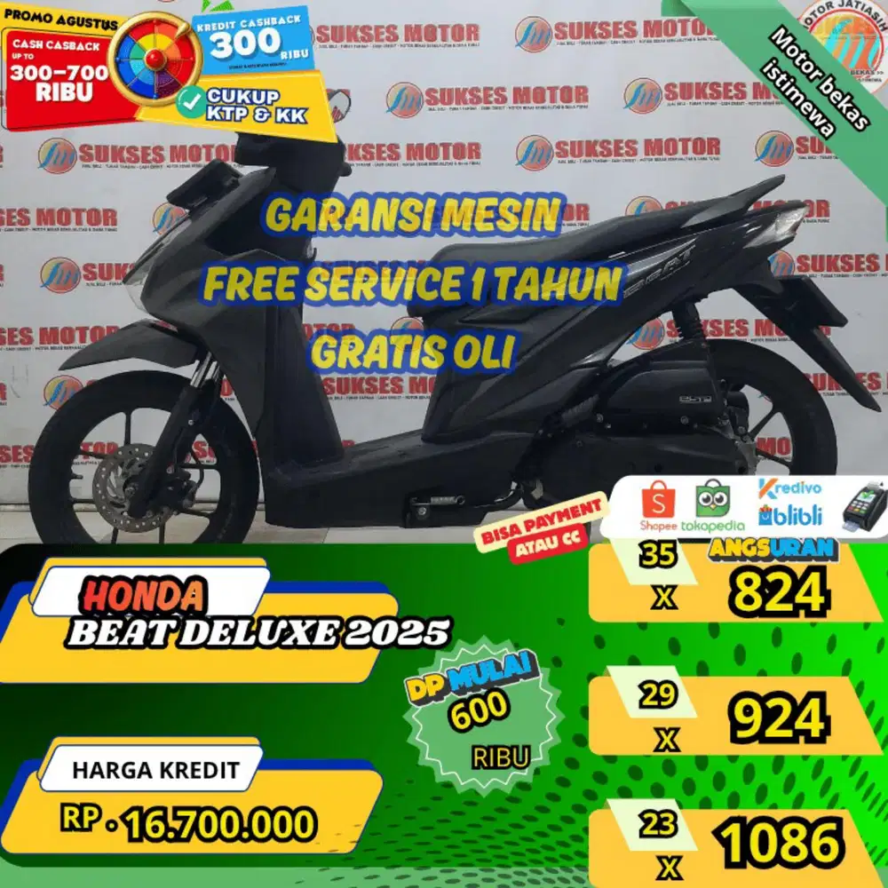 HONDA BEAT DELUXE 2025 BISA PAYMENT SPYLATER KREDIVO &CC (SUKSESMOTOR)