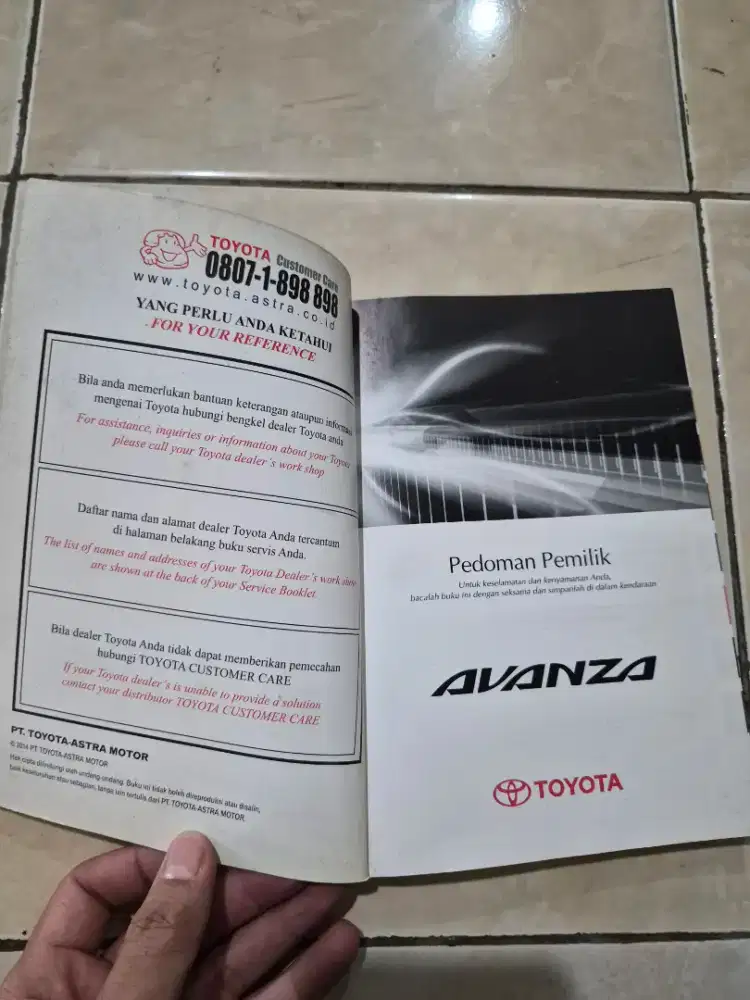 Buku Manual / pedoman pemilik Avanza