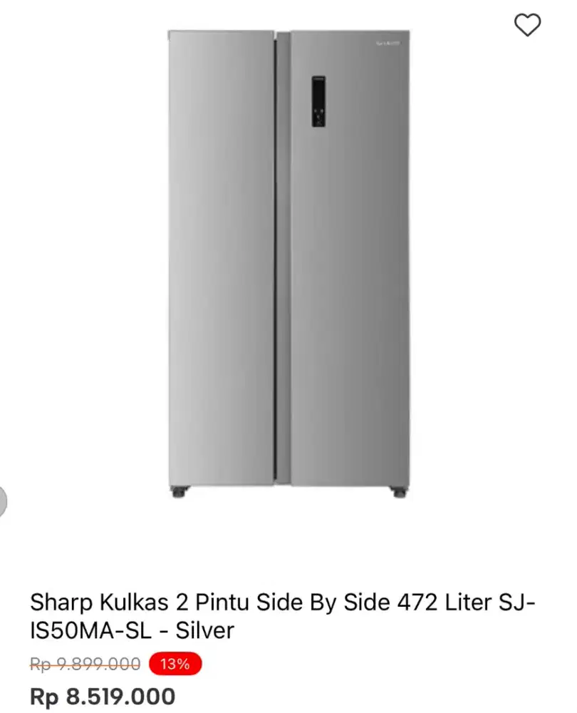 KULKAS SHARP SBS SJ-IS50MA-SL 472LTR