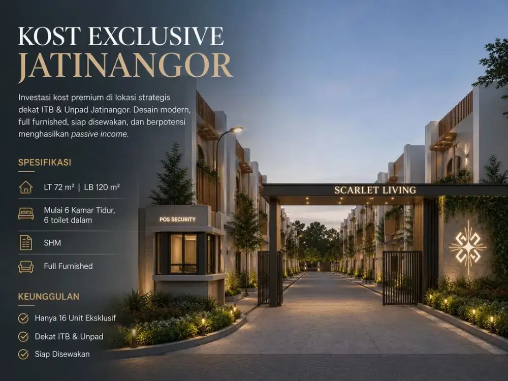 JUAL KOST SCARLET PREMIUM DEKAT KAWASAN KAMPUS TERNAMA UPAD ITB JATINANGOR