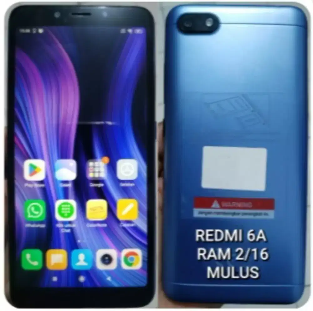Redmi 6A RAM 2/16 mulus batangan backdoor biru cod kranji