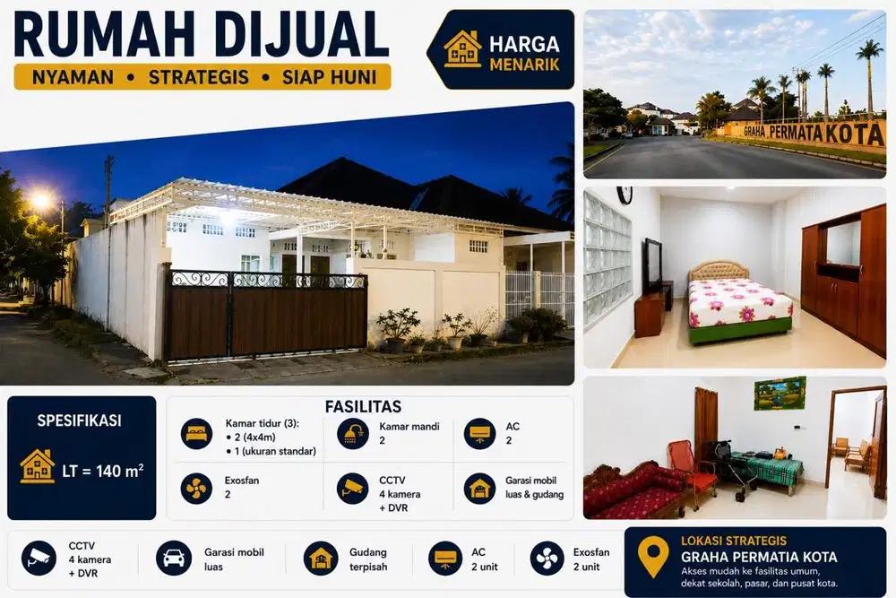 Rumah Nyaman Dengan Halaman Luas & Udara Segar